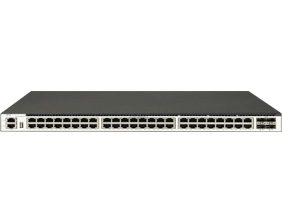 48 個 1GE Base-T 端口，4 個 10GE SFP+端口，三層以太網(wǎng)交換機(jī)